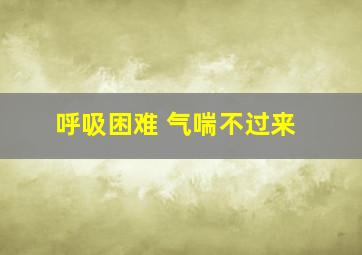 呼吸困难 气喘不过来